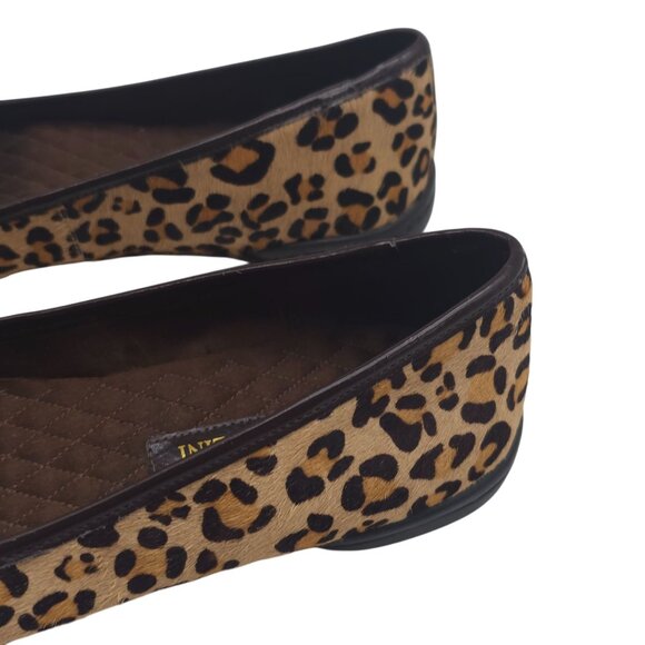 Enzo Angiolini Womens Leopard Print Square Toe Flats 6 M Faux Fur Slip-Ons - Picture 7 of 8